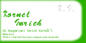 kornel imrich business card